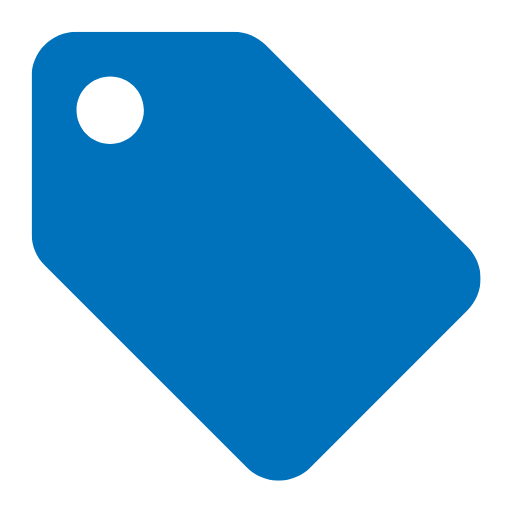 Graphic of blue sales tag.