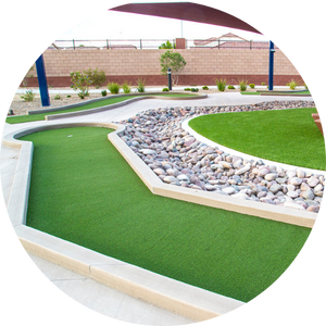 adaptive-mini-golf Mini golf course at an accessible playground for adults in Las Vegas.