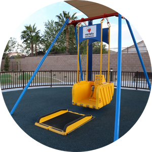 A Liberty swing at an accessible playground in Las Vegas.