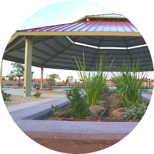 Gazebo at Sean's Park accessible playground for adults in Las Vegas.