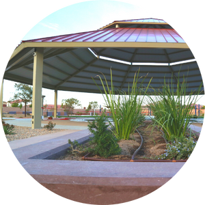 playground-for-adults-with-disabilities Gazebo at Sean's Park accessible playground for adults in Las Vegas.