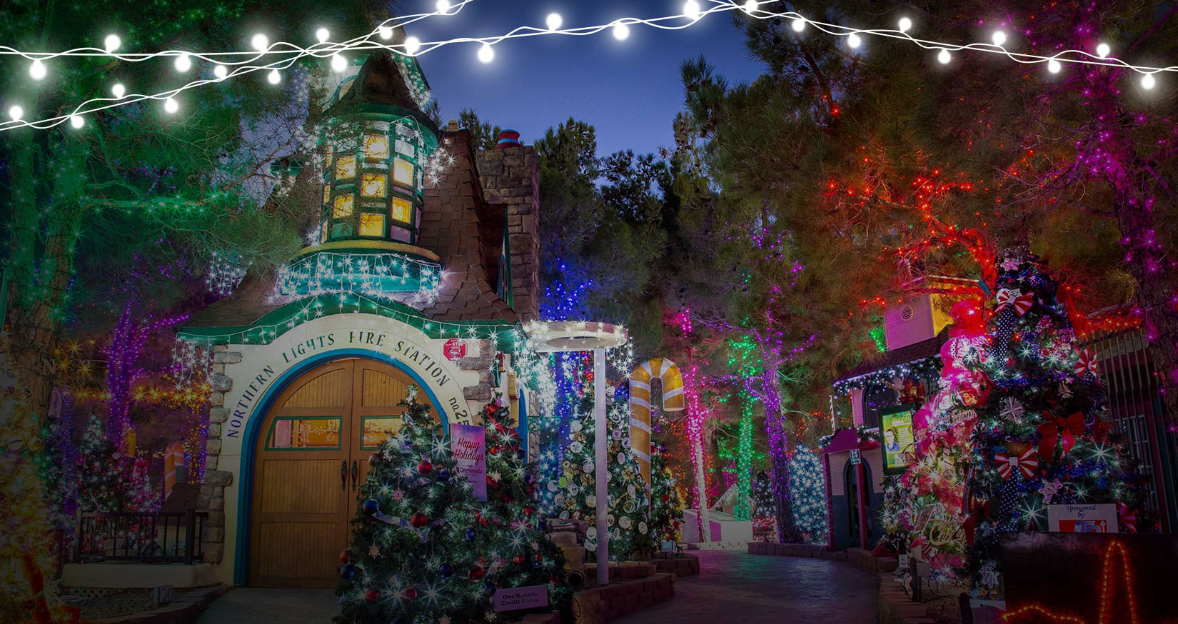 Magical Forest Christmas lights display in Las Vegas.