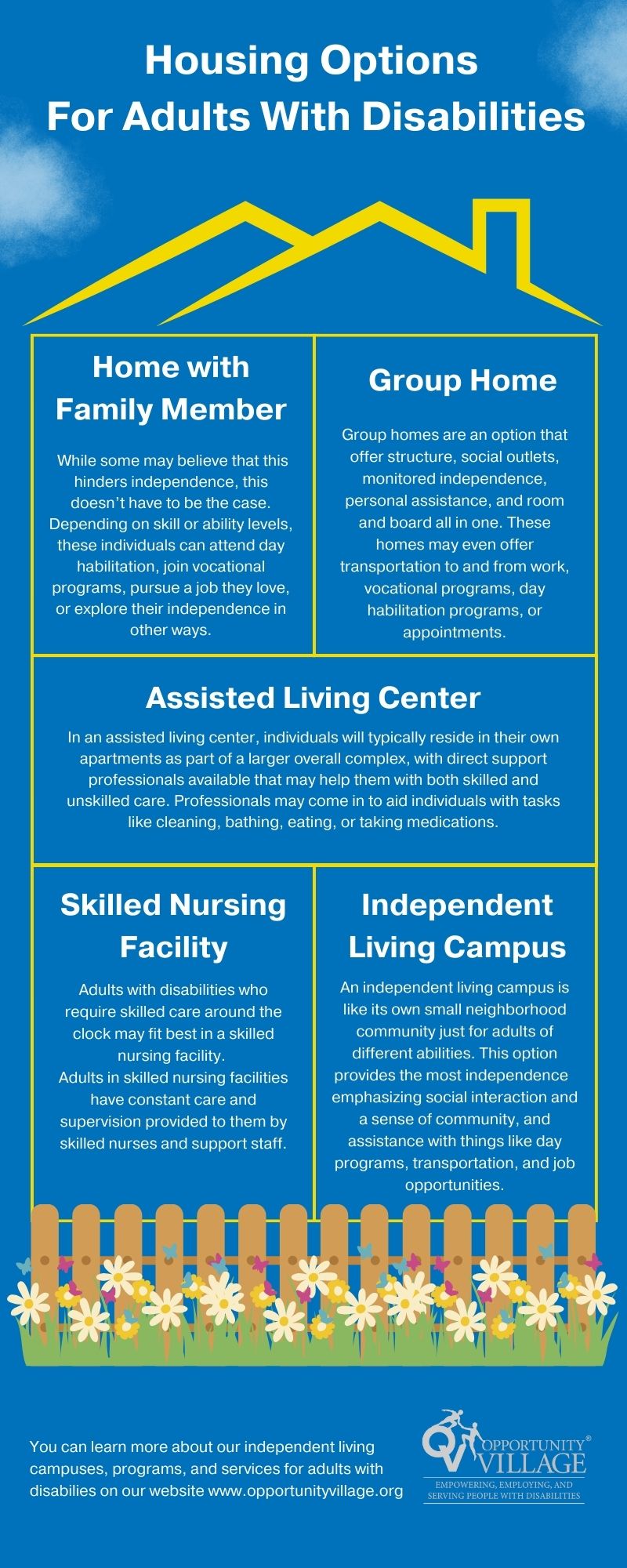 infographic of housing options for adults with disabilities