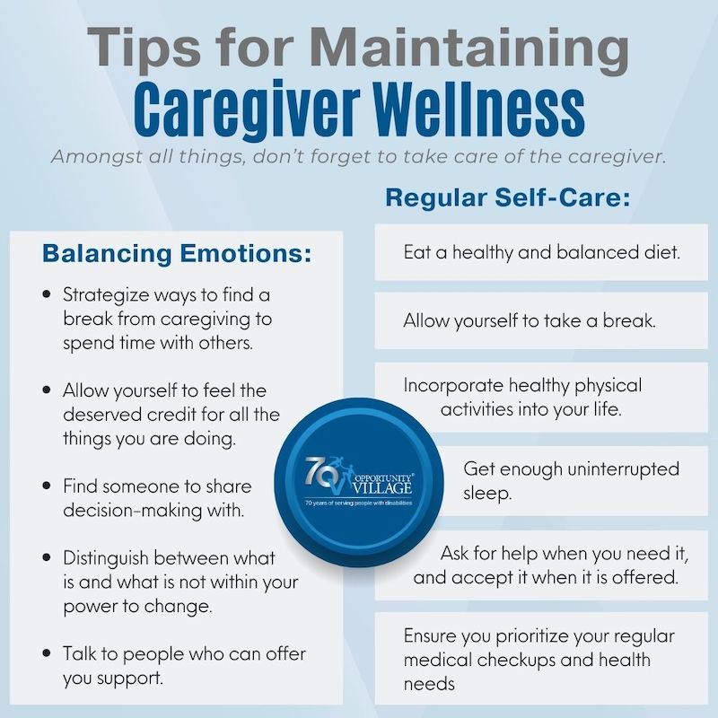 list of eleven tips for caregivers to maintain their wellness