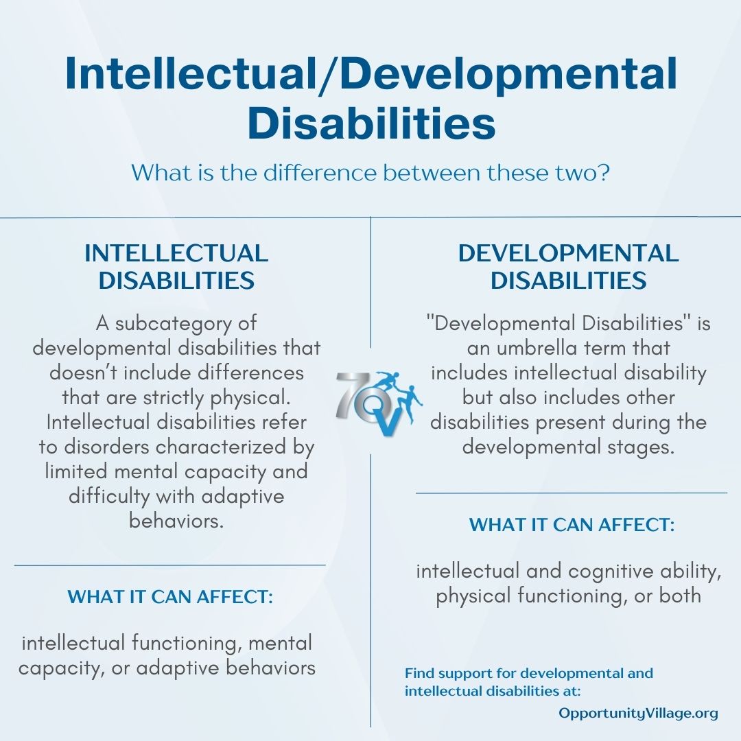 infographic of the differences between intellectual and developmental disabilities
