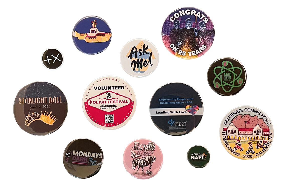 Button Samples 12 round buttons made by the OV Button Brigade