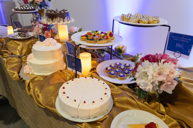 catered pastries at an event venue table