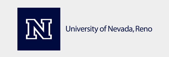 Capital letter "N" in a blue box, the text 'university of nevada, reno' to the right